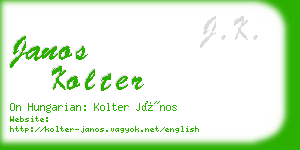 janos kolter business card